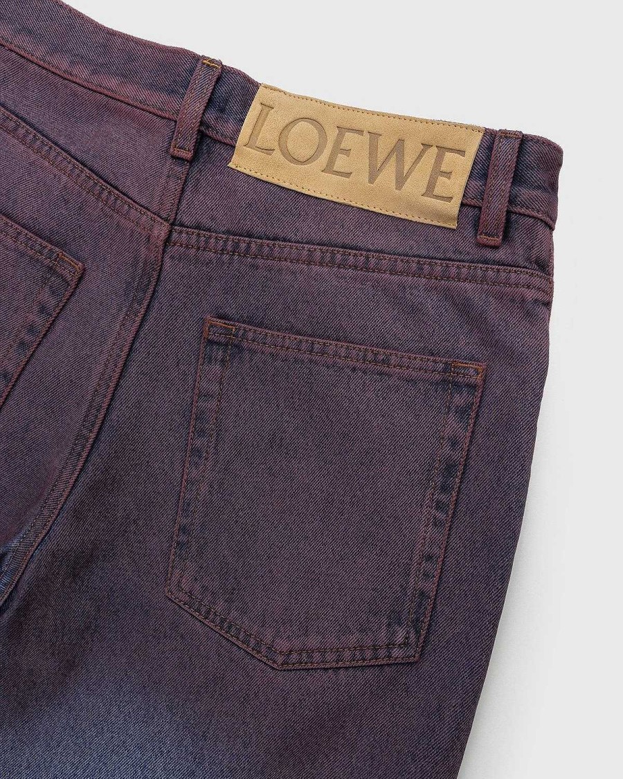 Toj Loewe | Loewe Paulas Ibiza Tricolor Denim Bukser Rod/Bla/Gron