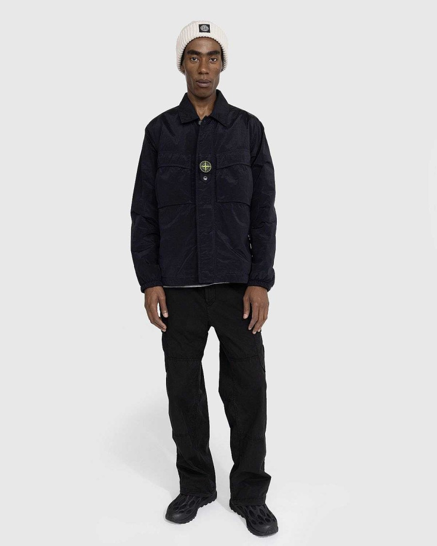 Toj Stone Island | Stone Island Stretch Cotton Gabardine Cargo Pants Sort