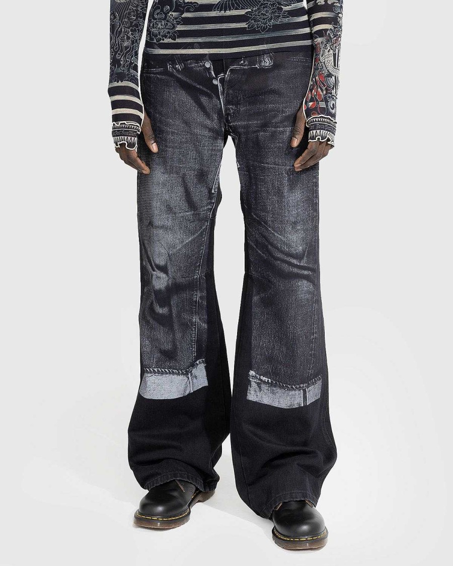 Toj Jean Paul Gaultier | Jean Paul Gaultier Denim Trompe L'Oeil Jeans Sort/Gra