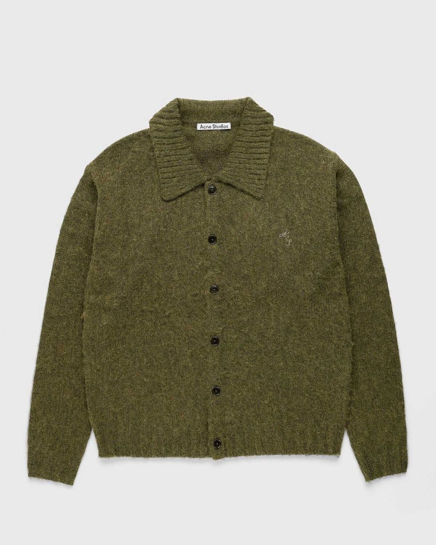 Toj Acne Studios | Acne Studios Polo Wool Cardigan Dark Olive