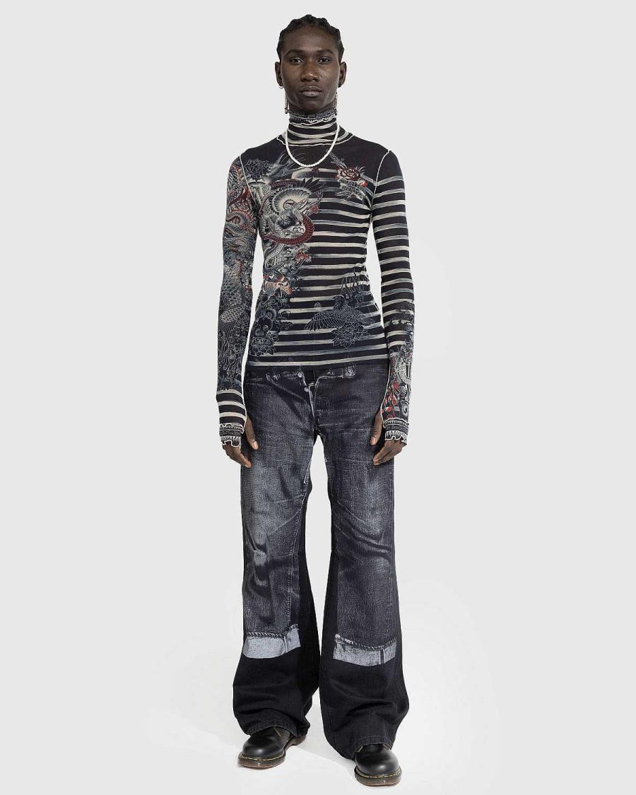 Toj Jean Paul Gaultier | Jean Paul Gaultier Denim Trompe L'Oeil Jeans Sort/Gra