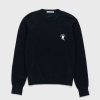 Toj Acne Studios | Acne Studios Broderet Logo Crewneck Dark Navy Melange