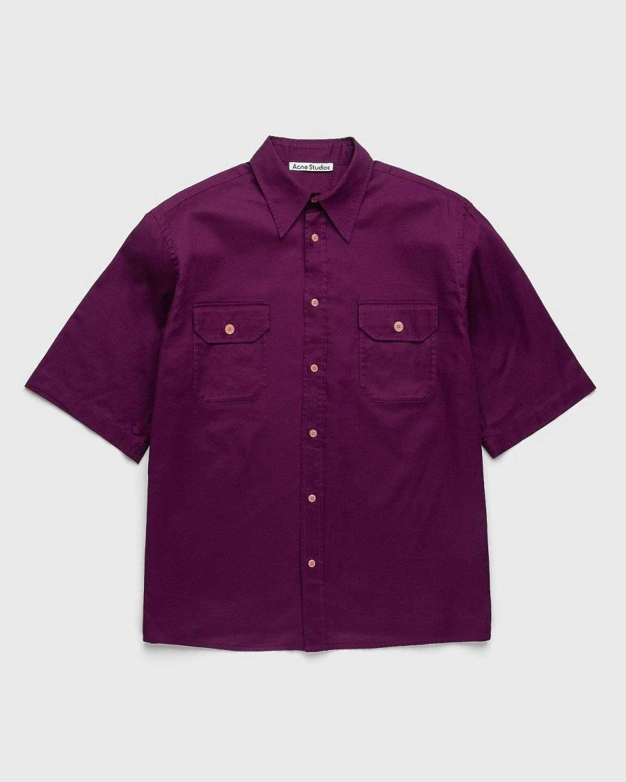 Toj Acne Studios | Acne Studios Kortaermet Button-Up Skjorte Lilla