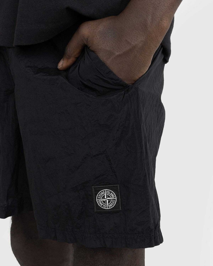 Toj Stone Island | Stone Island Nylon Metal Beach Shorts Sort