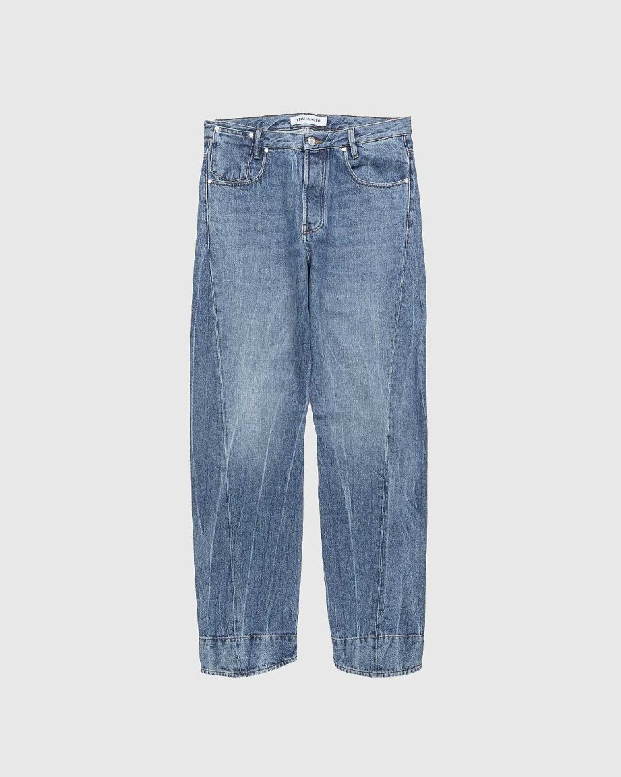 Toj Trussardi | Trussardi Fem-Lommers Snoede Tilspidsede Jeans, Bla Stive