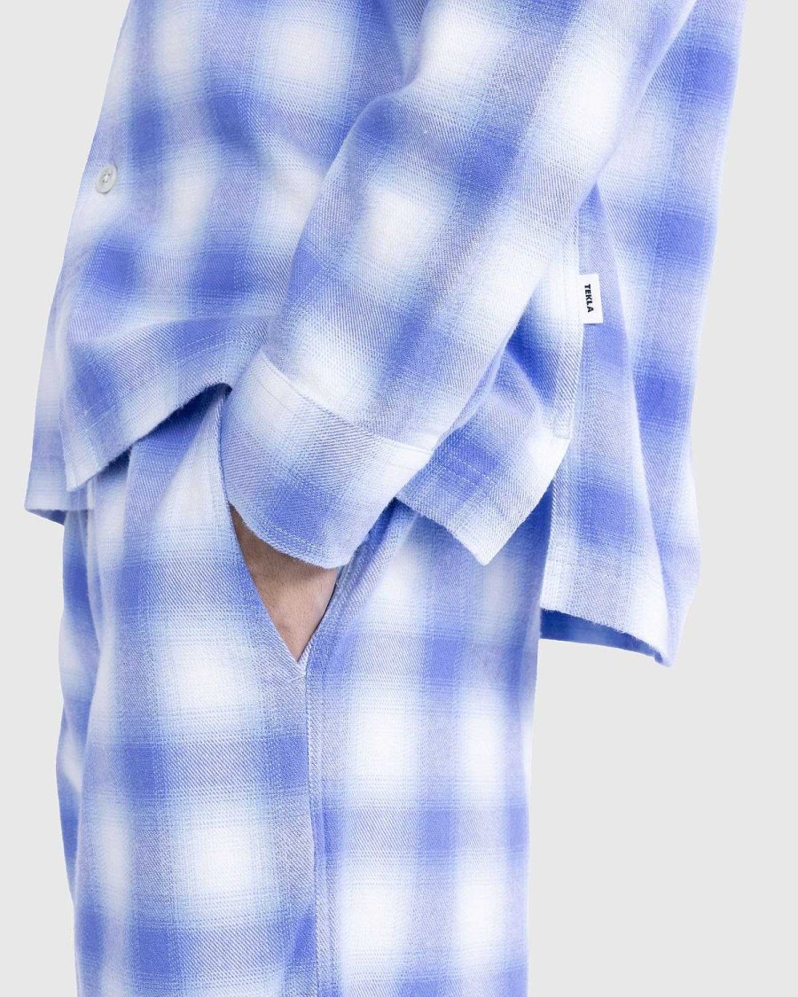 Toj Tekla | Tekla Flannel Pyjamasskjorte Lysebla Plaid