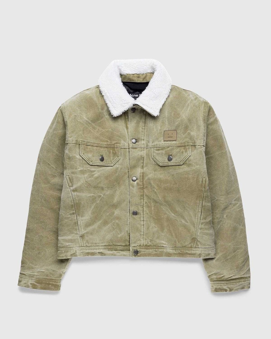 Toj Acne Studios | Acne Studios Canvas Polstret Jakke Khaki Beige