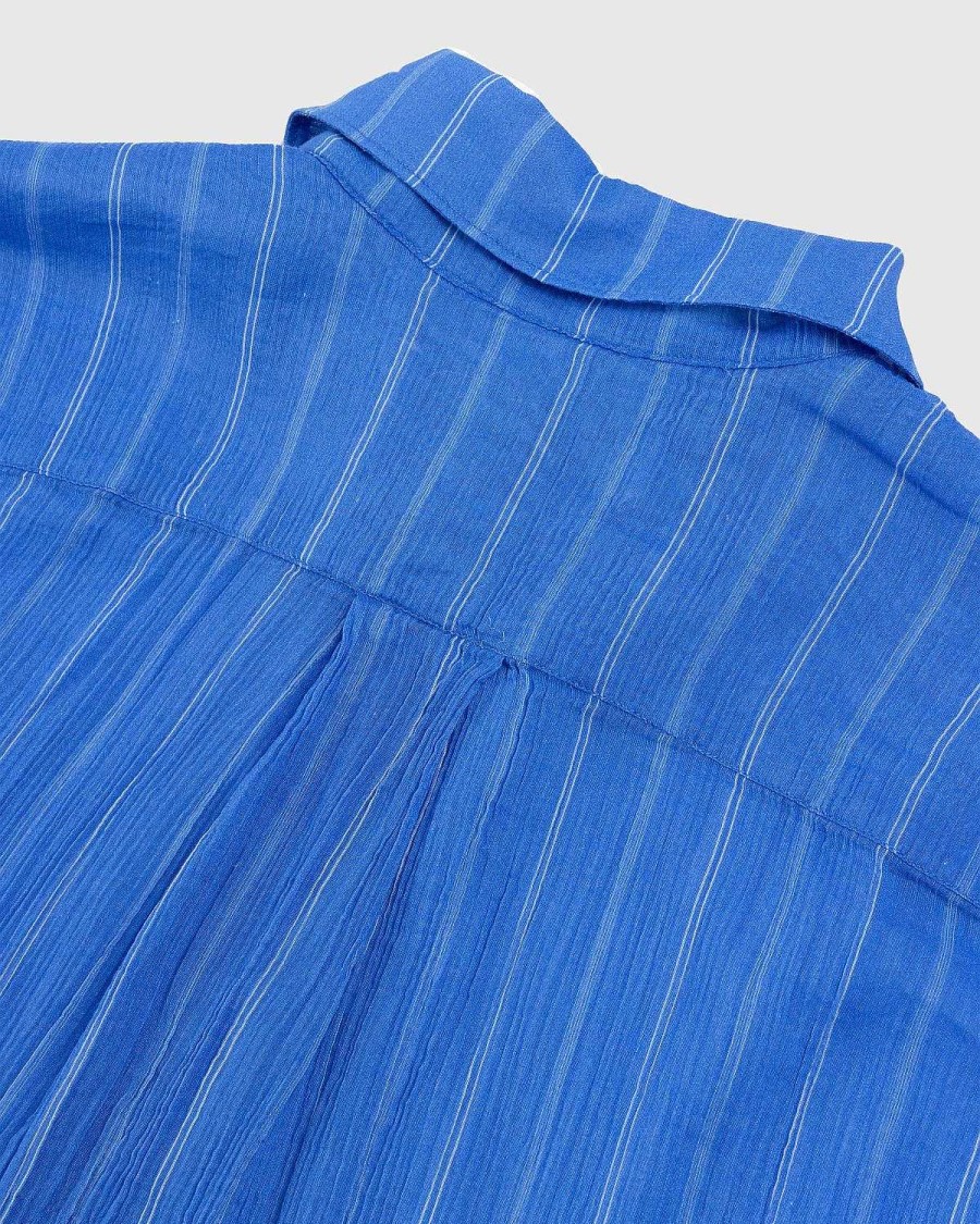 Toj Our Legacy | Our Legacy Initial Shirt Blue Rayon Plait Stripe