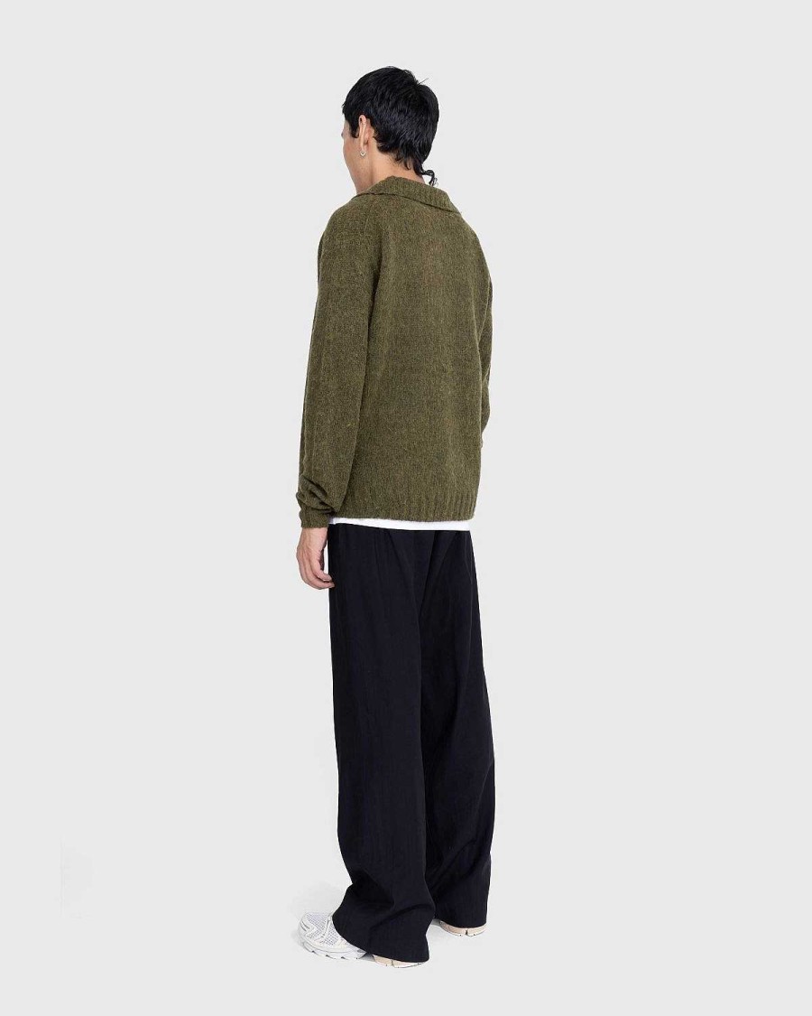 Toj Acne Studios | Acne Studios Polo Wool Cardigan Dark Olive