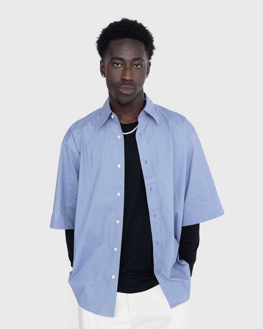 Toj Acne Studios | Acne Studios Kortaermet Button-Up Dusty Blue