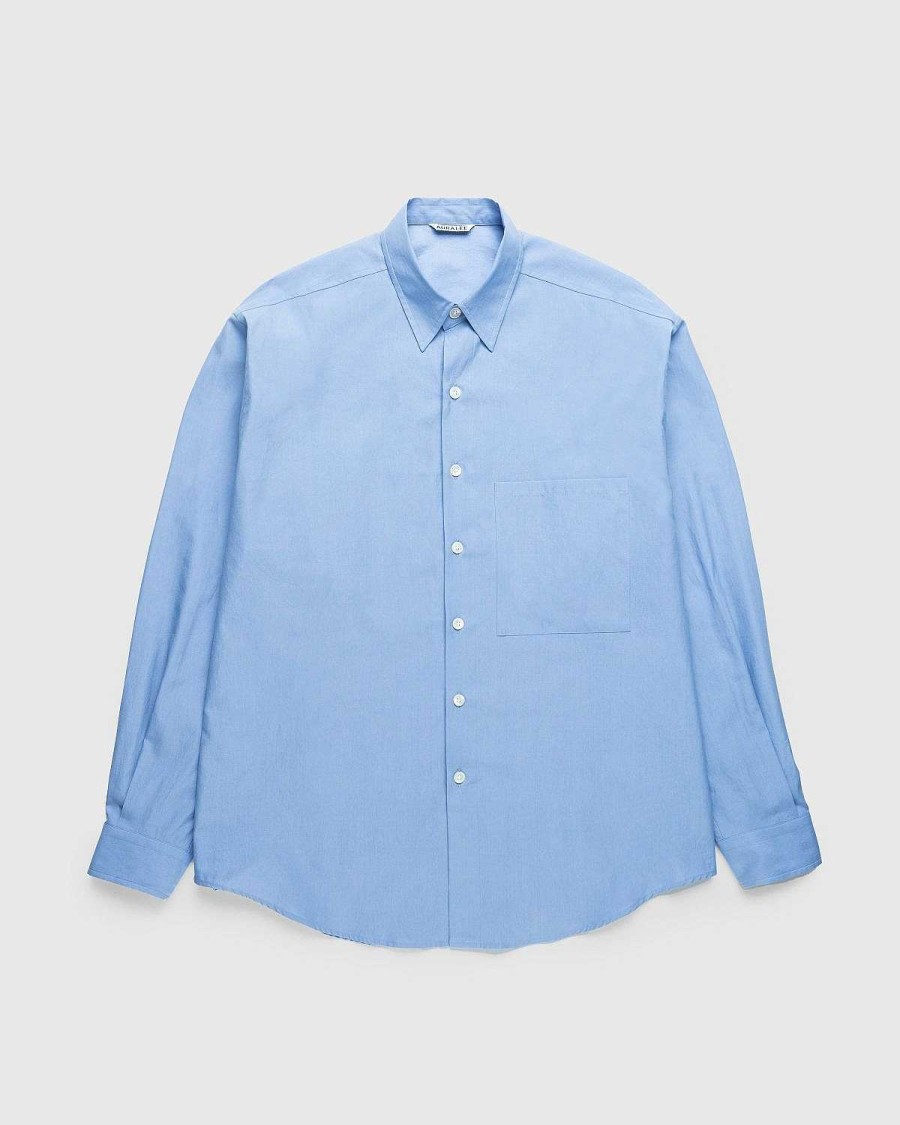 Toj Auralee | Auralee Washed Finks Twill Big Shirt Blue