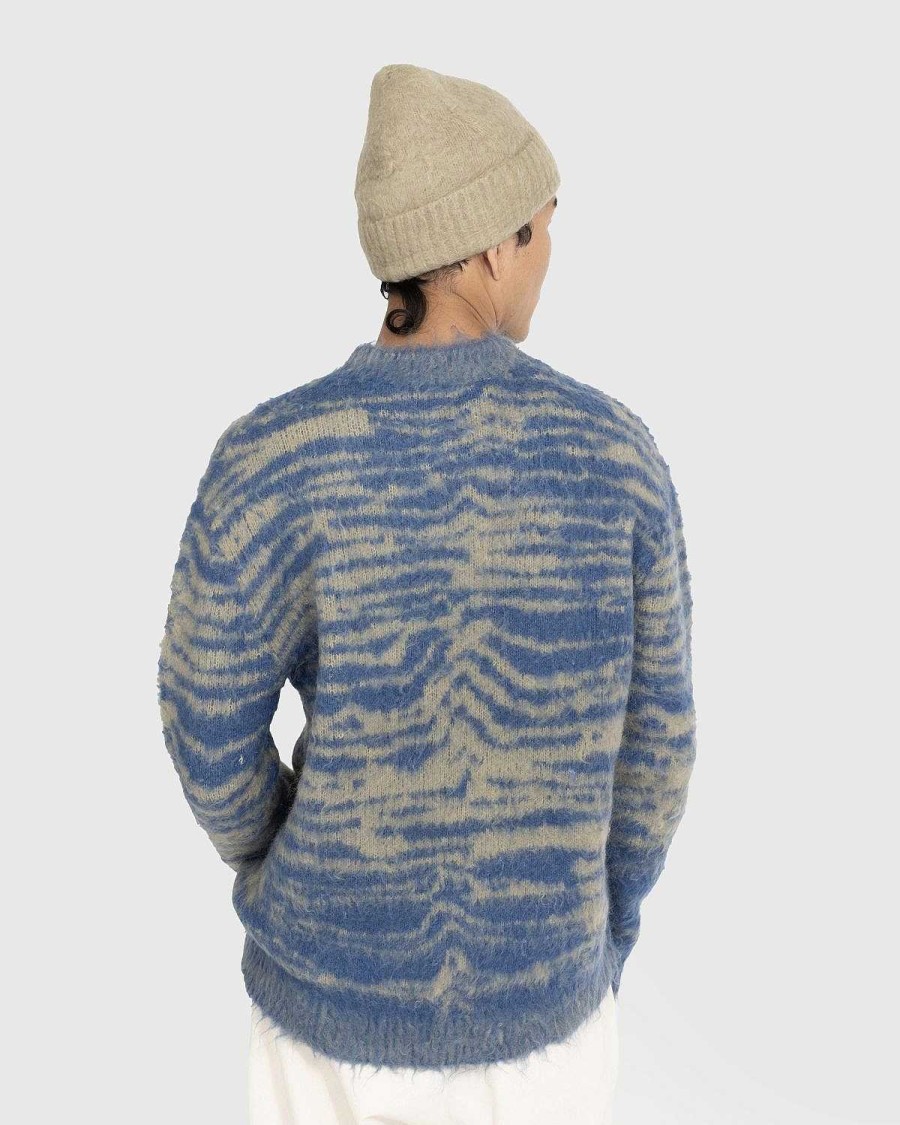 Toj Acne Studios | Acne Studios Jacquard Crewneck Sweater Blue