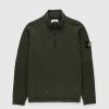 Toj Stone Island | Stone Island Lammeuld Half-Zip Knit Olive