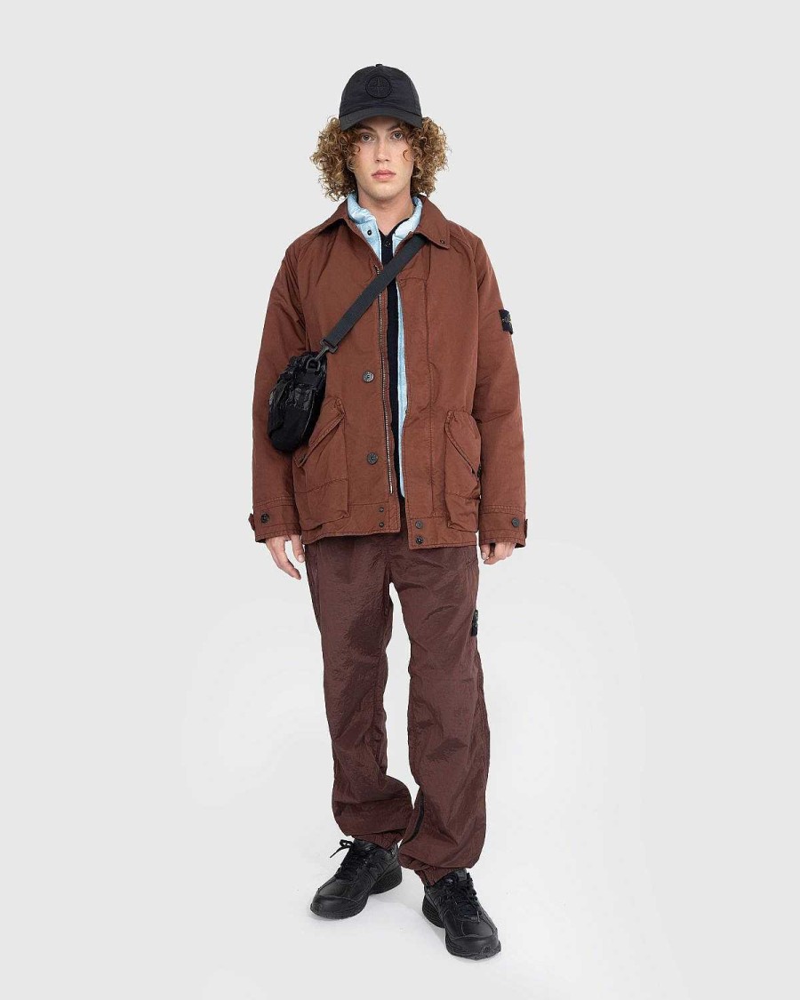 Toj Stone Island | Stone Island David-Tc Dunjakke Rodbrun/Bla