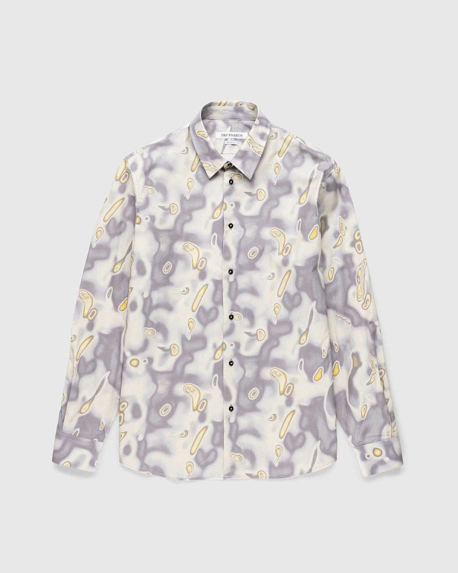 Toj Trussardi | Trussardi Bomuld Heat Map Print Skjorte Gra