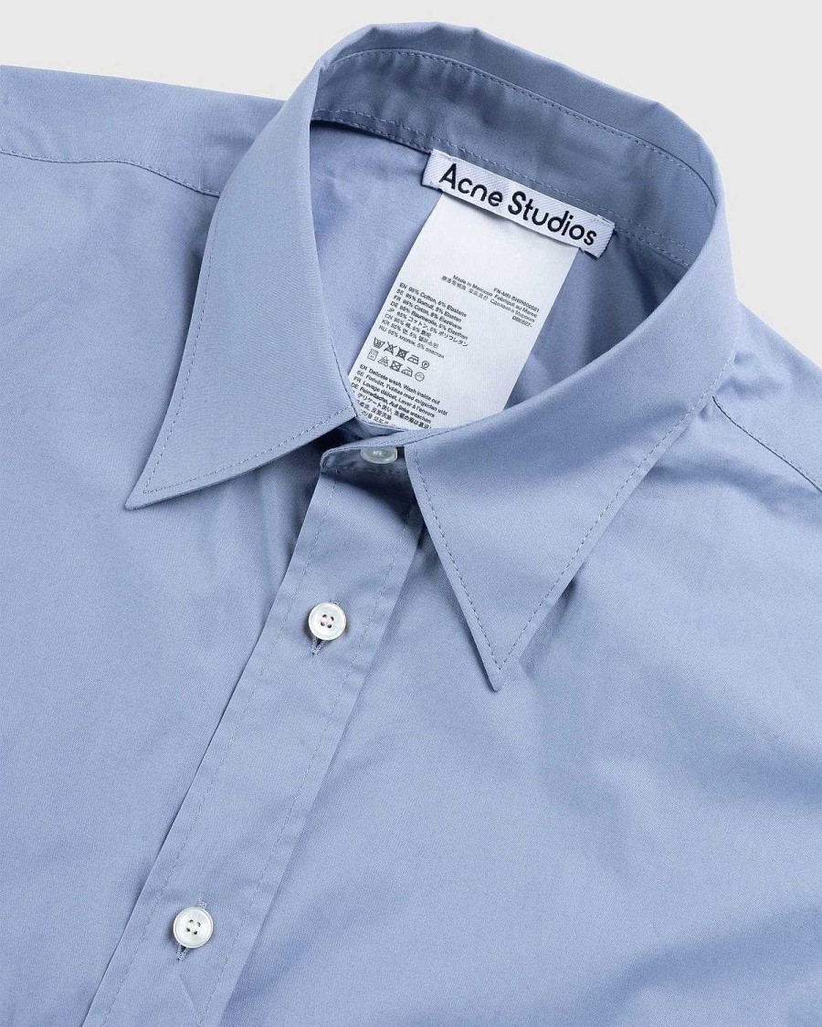 Toj Acne Studios | Acne Studios Kortaermet Button-Up Dusty Blue