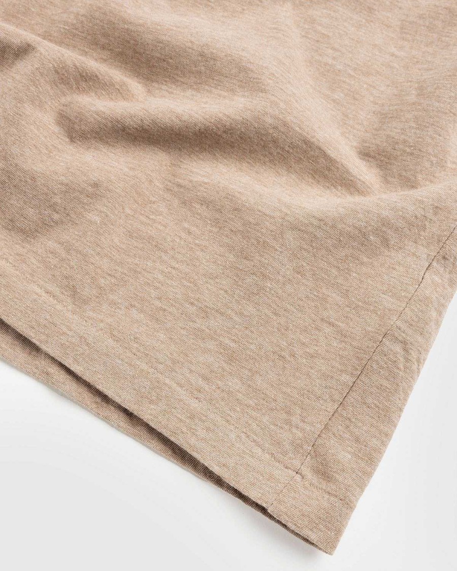 Toj Auralee | Auralee Hard Twist Cotton Cashmere Boat Neck Langaermet T-Shirt Beige