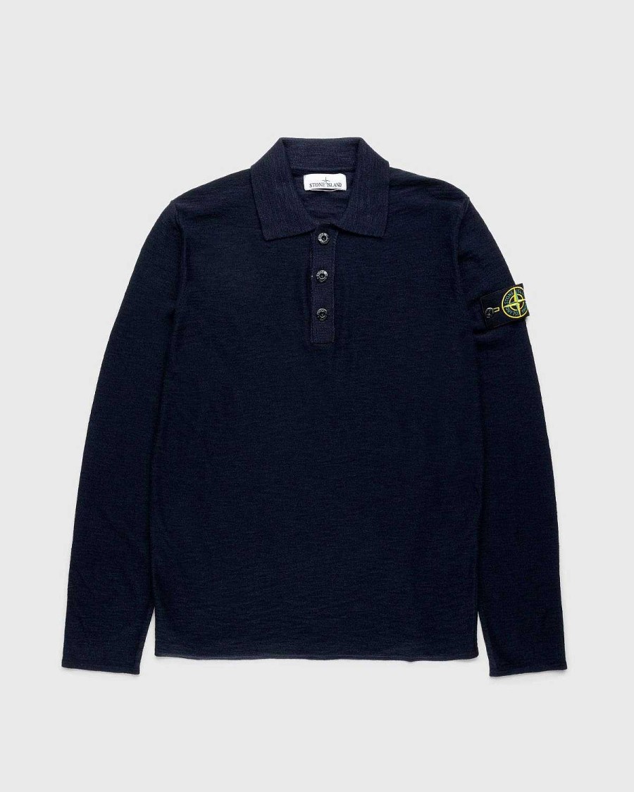 Toj Stone Island | Stone Island Strik Langaermet Polo Marinebla