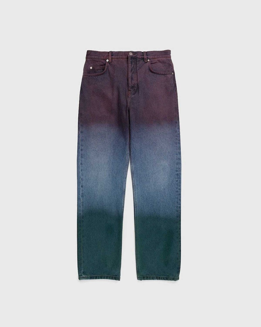 Toj Loewe | Loewe Paulas Ibiza Tricolor Denim Bukser Rod/Bla/Gron