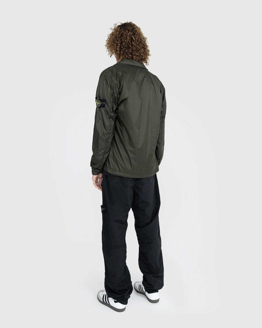 Toj Stone Island | Stone Island Coated Nylon Overshirt Oliven