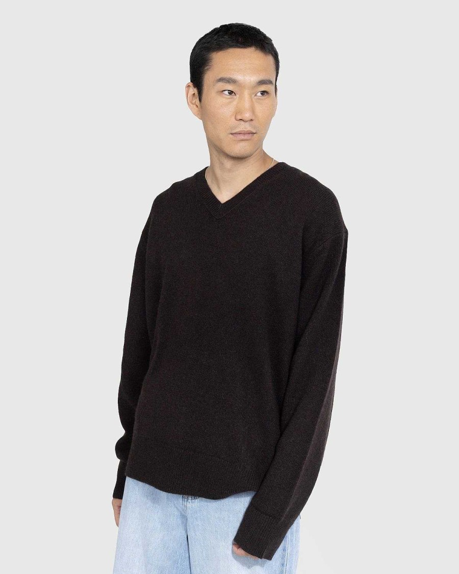 Toj Acne Studios | Acne Studios Uld V-Hals Sweater Brun