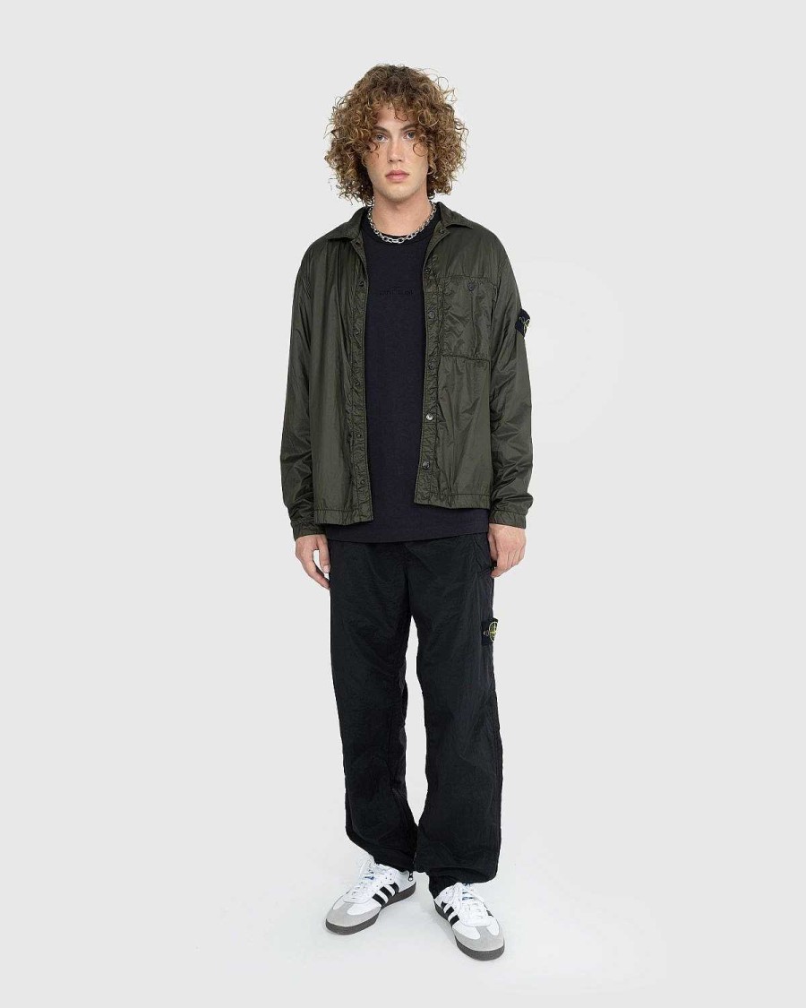 Toj Stone Island | Stone Island Coated Nylon Overshirt Oliven