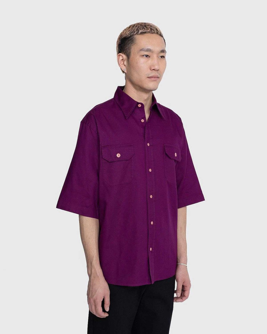 Toj Acne Studios | Acne Studios Kortaermet Button-Up Skjorte Lilla