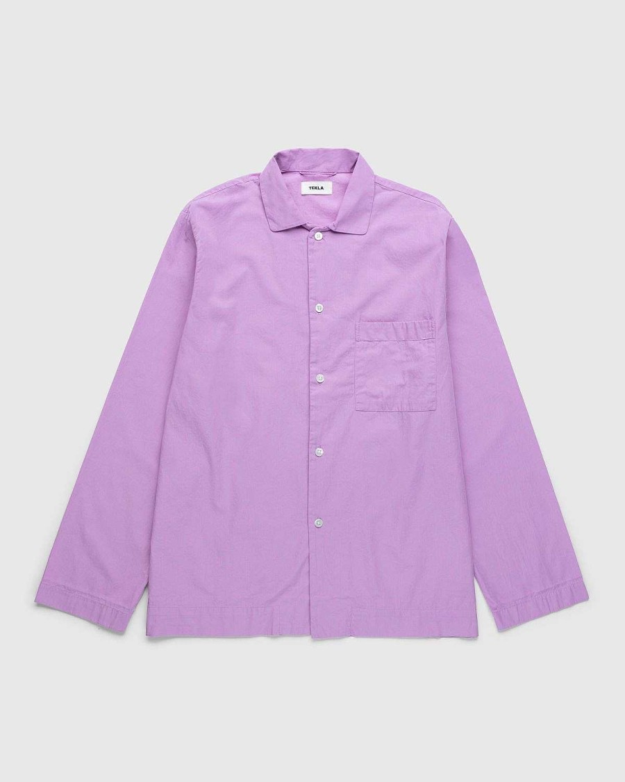 Toj Tekla | Tekla Bomuld Poplin Pyjamasskjorte Lilla Pink